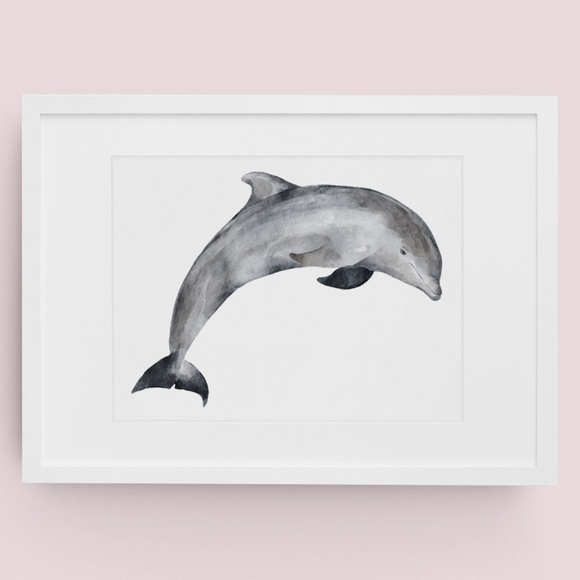 Wall Art Watercolor Dolphin Print Poster Unframed - Picture 3 of 7
